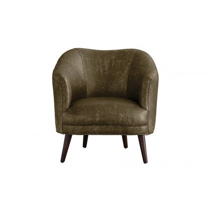 Duprey Chair Moss Leather Dark Walnut