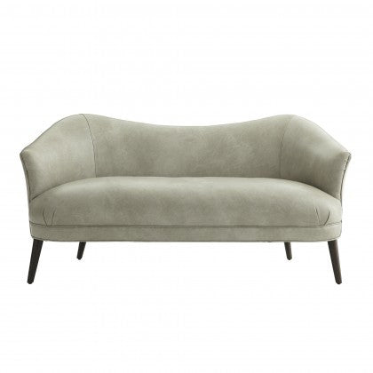 Duprey Settee Stone Leather Grey Ash