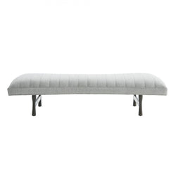 Steve Platinum Bouclè Bench