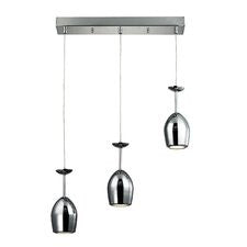 Vasso Chromo 3 LED Integrated Bulb Kitchen Island Pendant