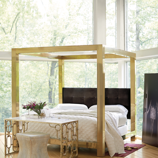 Gold king canopy bed deals